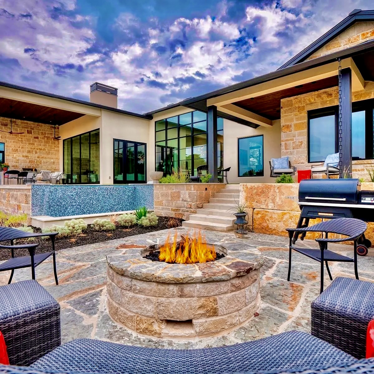 Next Level crew building retaining wall